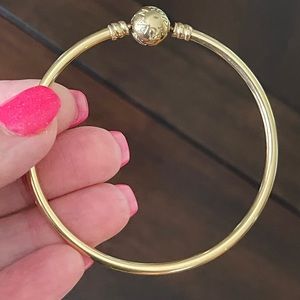 Pandora 14k solid yellow gold  bangle